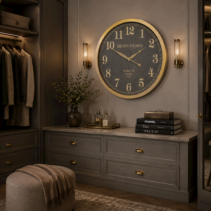 BROWN THOMAS A/Q BRASS WALL CLOCK 62cm